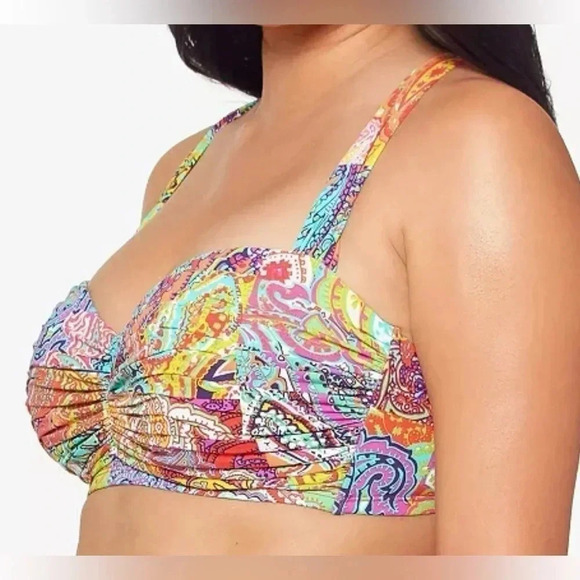 BLEU BY ROD BEATTIE
Bohemian Paradise Shirred Underwire Bikini Top NWT 34DD - Picture 9 of 9